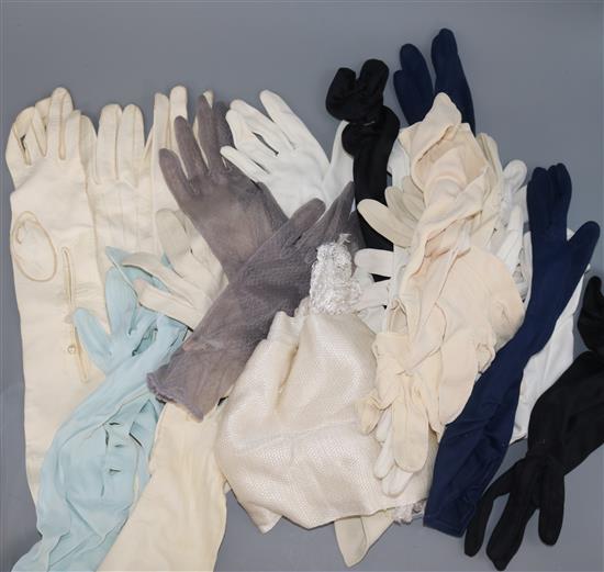 A box of antique and other gloves